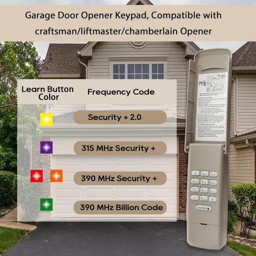 Miniatura 2 de Teclado de abridor de puerta de garaje para abridores liftmaster Chamberlain Craftsman producidos desde 1993, teclado inalámbrico de entrada sin