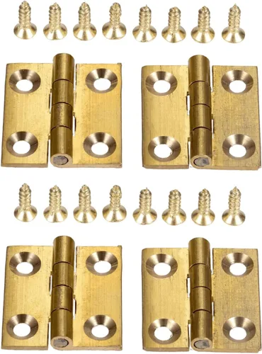 Miniatura 11 de dophee 4 mini bisagras de latón puro, bisagras plegables a tope para cajón, armario, puerta, joyero, muebles de madera, 2.5 pulgadas