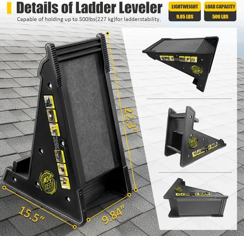 Miniatura 7 de Nivelador de escalera de plataforma estable, niveladores de escalera para escaleras de extensión con almacenamiento para superficies irregulares