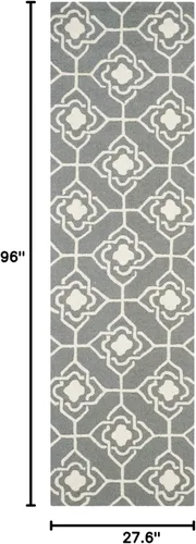Miniatura 2 de SAFAVIEH Four Seasons Collection FRS233F FRS233F - Alfombra de pasillo floral con gancho a mano, 2 pies 3 pulgadas x 8 pies, color gris y dorado