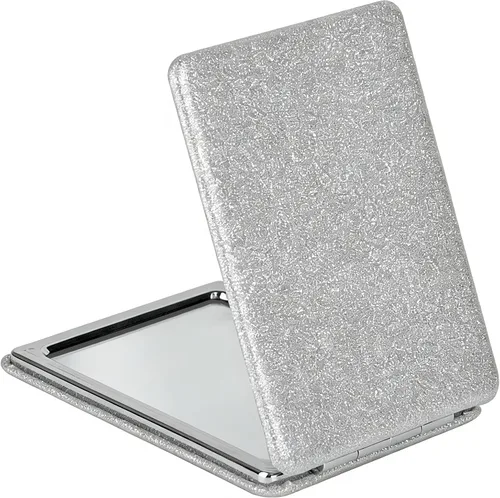 Miniatura 10 de Espejo de tocador compacto para hombres, negro, espejo de maquillaje de viaje para bolso de mano, bolsillo, cartera, espejo cosmético portátil