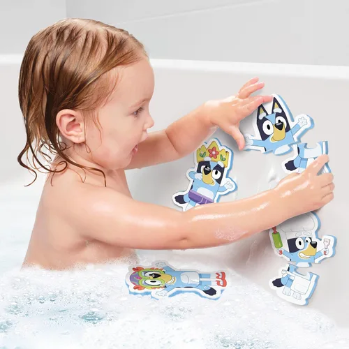 Miniatura 5 de Tomy Toomies Bluey Bath Puzzle - Mezcla y combina Bluey Puzzle - Juguetes de baño de espuma para niños pequeños - Incluye bolsa de malla
