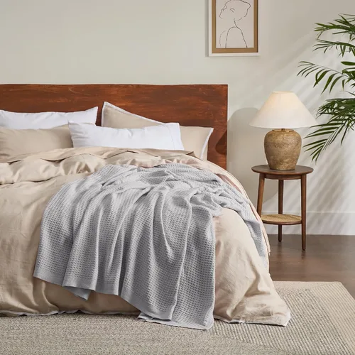 Miniatura 7 de Bedsure Gentlesoft - Manta de 100 % algodón, tamaño Twin XL, para dormitorio universitario, transpirable y suave, manta Twin de tejido waffle