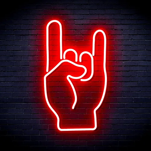 Miniatura 17 de AdvPro Rock On Hand Sign Flex Silicone LED Neon Sign - Azul - st16s32-fnu0067-b