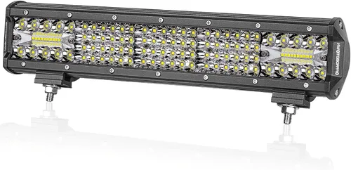 Miniatura 10 de Barra de luz LED amarilla, Offroadtown de 15" 224W, cuatro filas, combo de foco y reflector, luz LED de conducción para trabajo, luces amarillas