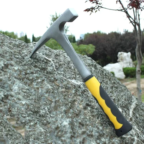 Miniatura 6 de MANCHAP Martillo de ladrillo de 32 onzas, martillo de cabeza plana geológica para minería, prospección geológica, martillo de mampostería de acero