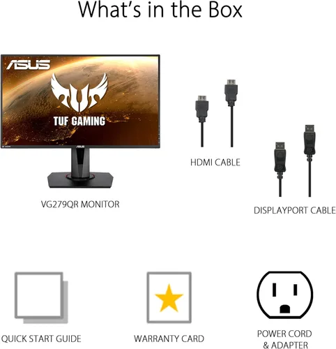 Miniatura 5 de ASUS TUF Gaming 27" 1080P Monitor (VG279QR) - Full HD, IPS, 165Hz (soporta 144Hz), 1ms, Extreme Low Motion Blur, compatible con G-SYNC, Shadow