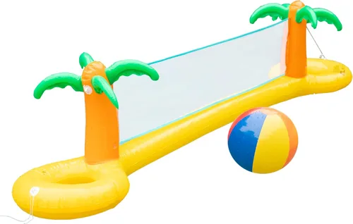 Juego de red inflable gigante de palmera para voleibol con bola, 12 pies de largo, tamaño extra grande, material de PVC grueso duradero, fácil de