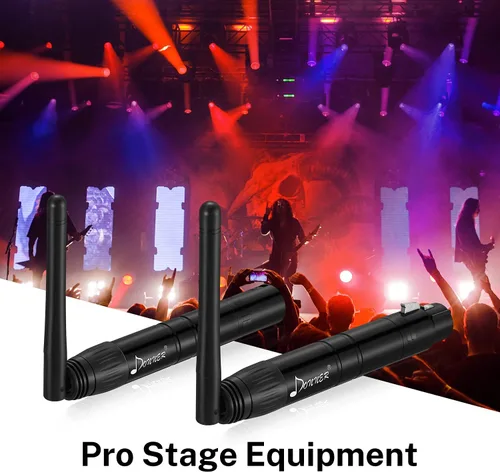 Miniatura 6 de Donner 2 piezas DMX512 DMX Dfi DJ 2.4G inalámbrico 1 receptor con cúpula de luz y 1 transmisor de control de iluminación para escenario (Negro)