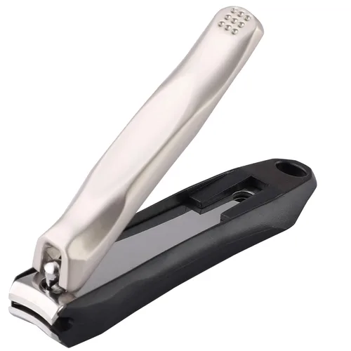Miniatura 2 de Cortaúñas de acero inoxidable, antisalpicaduras, cortaúñas con boca plana, lima para el hogar, para manicura, pedicura, mujeres y hombres