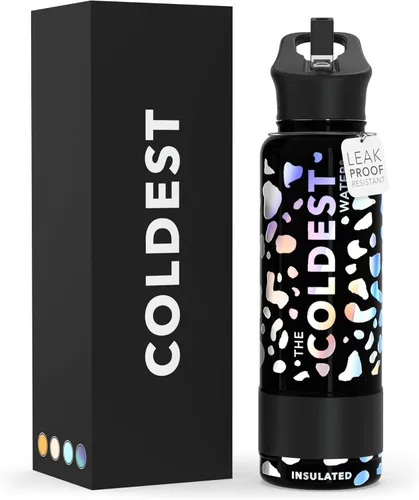 Miniatura 128 de Coldest - Botella para agua con tapa que incluye pajilla, térmica y metálica (acero inoxidable), para hombres y mujeres, color morado