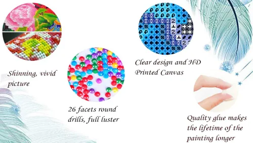 Miniatura 7 de Peeua Kits de pintura de diamantes 5D para adultos y niños, arte de diamantes de alpaca, arte de bricolaje, bordado de punto de cruz, manualidades