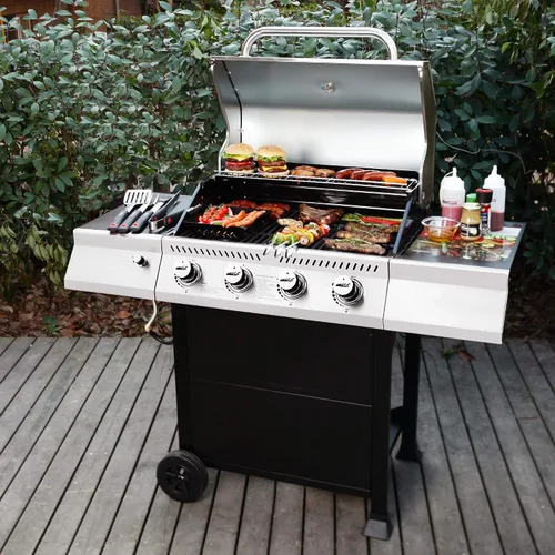 Miniatura 3 de Royal Gourmet GA4400T Parrilla de acero inoxidable de 4 quemadores, gasolina de propano líquido, 40,000 BTU, estilo de carrito, perfecto para un