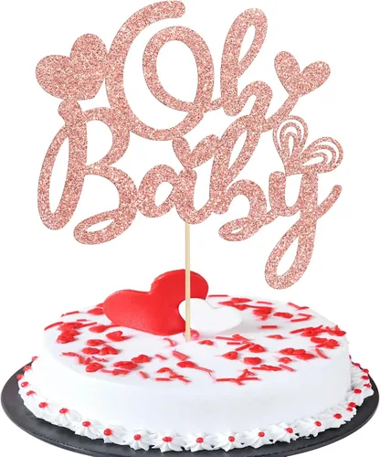 Miniatura 10 de 24 piezas de decoración de cupcakes con purpurina dorada para el día de San Valentín, temática de San Valentín, fiesta de cumpleaños, suministros