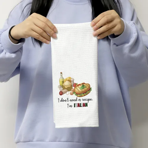 Miniatura 4 de POFULL Italian Cooks Gift I Don't Need Recipes I'm Italian Dish Towel - Toalla de cocina italiana (I Don't Need a Recipe Towel)