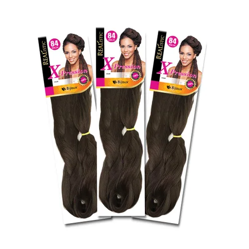 Miniatura 81 de Realistic Trenza original X-Pression 84 pulgadas 100% Kanekalon (paquete de 3, 1) M-61XPRES84