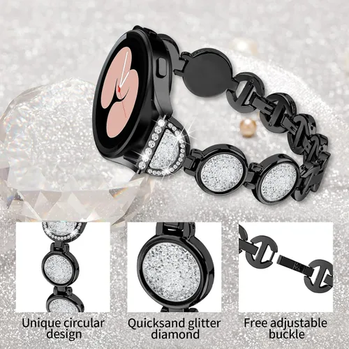 Miniatura 3 de For Amazfit Bip 3 Pro/Bip 3/GTS/GTS 4/GTS 4 Mini/GTS 2e/GTS 3 Bands for Women Dressy Crystal 20MM Bling Watch Bracelet Diamond Metal Stainless Steel