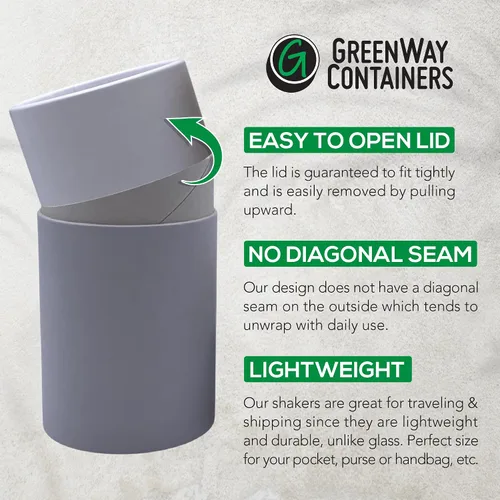 Miniatura 3 de GreenWay - Tubos pequeños de papel kraft con tamices y tapas, paquete de 6 recipientes biodegradables para cosméticos en polvo, tubos de tamizado