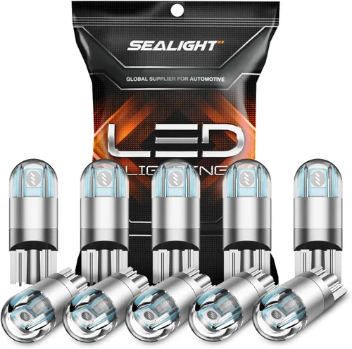 SEALIGHT 194 bombilla LED azul, luz de matrícula, luz de cúpula, T10 168 2825 W5W 3030 chips brillantes tipo cuña para reemplazar luz LED de mapa,