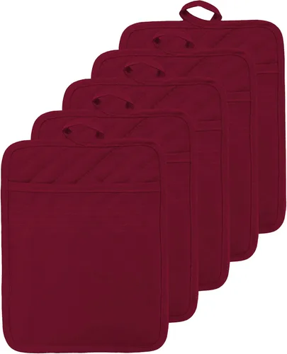 Miniatura 38 de Soporte para olla de horno con bolsillo, de algodón, resistente al calor, para cocina, almohadilla caliente, guantes de horno para cocinar y Gris
