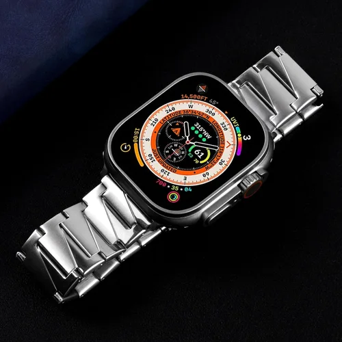 Miniatura 3 de Correa compatible con Apple Watch de 1.929 in 1.772 in 1.732 in 1.654 in 1.614 in 1.575 in 1.496 in, correa de acero inoxidable sólido para iWatch
