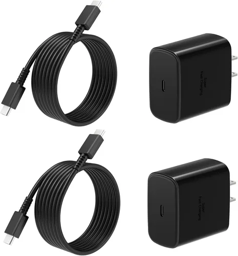 Miniatura 8 de Bloque de carga súper rápido Samsung de 45 W, paquete de 2 bloques de carga rápida tipo C con cable de carga USB C de 3 pies