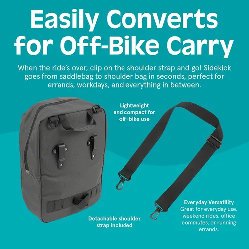 Miniatura 6 de Retrospec Sidekick Pannier Bike Bag - Waterproof Commuter Pannier with Laptop Sleeve, Reflective Rain Cover & Carry Strap - Eco-Friendly 600D rPET