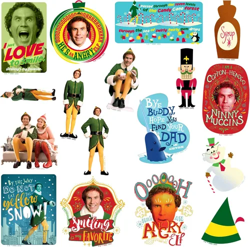 Miniatura 4 de Buddy the Elf - Paquete variado de 100 calcomanías de vinilo grandes de lujo, para laptop, botella de agua, álbumes de recortes, tableta