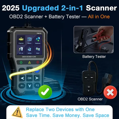 Miniatura 4 de AMTIFO Escáner OBD2 con Probador de Batería - Verificar Luz del Motor y Preparación de Emisiones, Plug & Play, Salud de la Batería, Datos en Tiempo