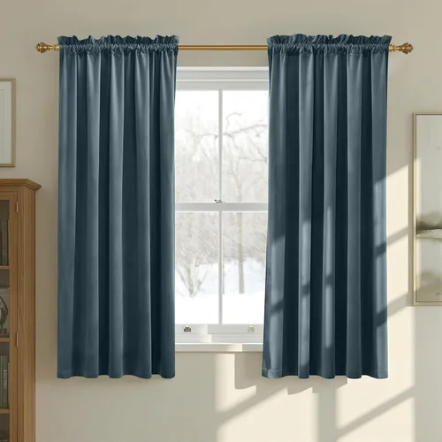 Miniatura 65 de NICETOWN Cortinas opacas de terciopelo extralargas negras de 120 pulgadas de largo para telón de fondo, cortinas de terciopelo con aislamiento Serie