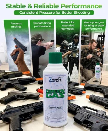 Miniatura 5 de ZeroR® Green Gas Fuel for Airsoft Pistols 13.5 fl oz Each (11.8 oz by Total Weight)