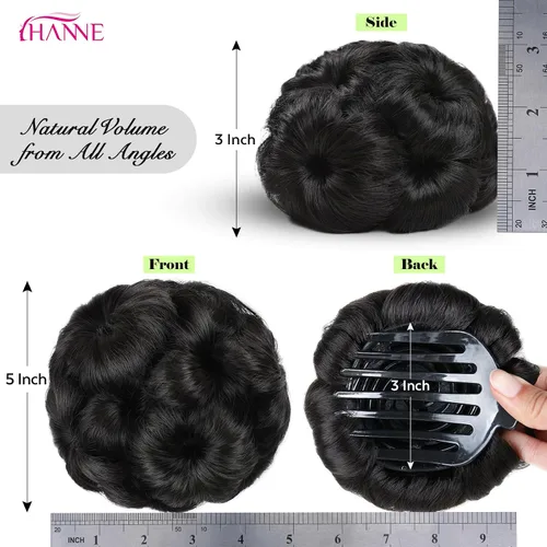 Miniatura 6 de HANNE Moños de pelo para mujer, extensión de moño de pelo falso, moño de cola de caballo, extensión de pelo sintético artificial para mujer, moño