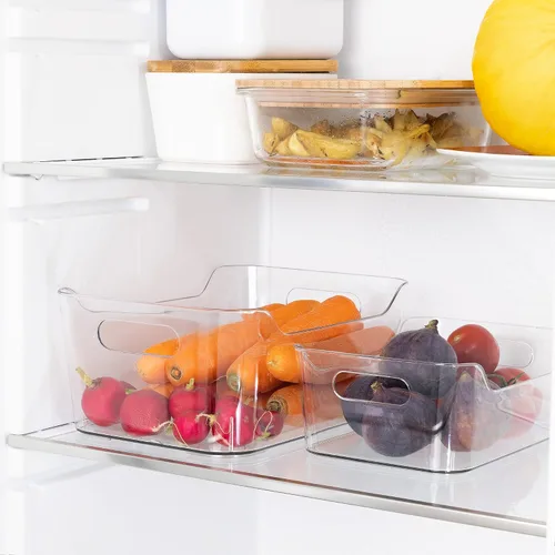 Miniatura 2 de Navaris Juego de organizadores de nevera, 4 cajones organizadores de almacenamiento transparentes, cajas para cocina, refrigerador, despensa