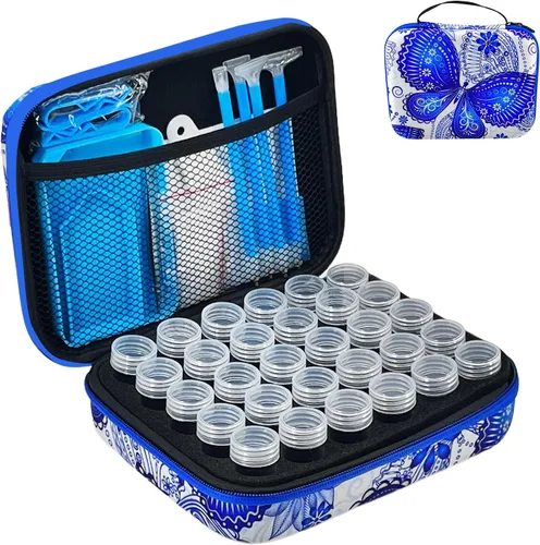 Miniatura 27 de LIRUNQIU Contenedores de almacenamiento de pintura con diamantes, caja de almacenamiento de accesorios y herramientas de arte con diamantes de 120