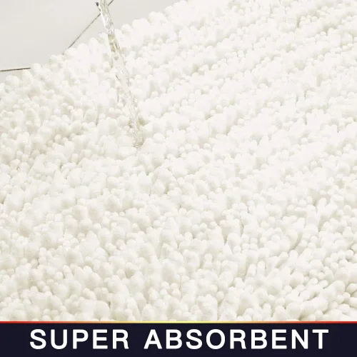 Miniatura 198 de Walensee Alfombra de baño antideslizante (24x17 pulgadas, rosa polvoriento) absorbente de agua, súper suave, lanuda de felpilla, lavable a máquina