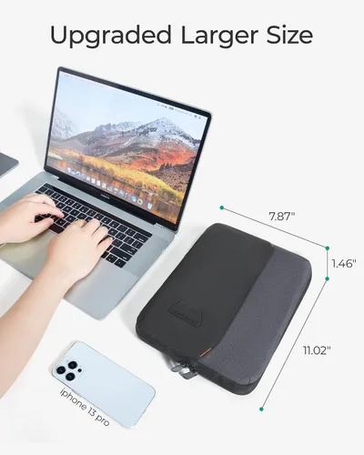 Miniatura 5 de BAGSMART Estuche Organizador de Electrónica para Viaje para Tabletas de 10.2 Pulgadas, Bolsa de Techo Esencial para Banco de Energía, Tarjetas SD