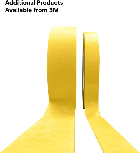 Miniatura 9 de 3M Cinta adhesiva de acabado automotriz 388N, 06656, 1.890 in x 180.4 ft, amarilla, respaldo de crepé, resistente a la humedad, multiusos