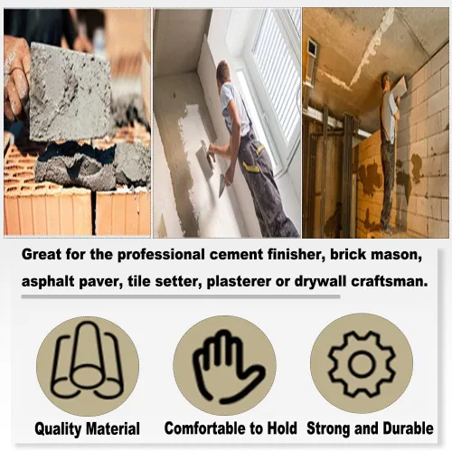 Miniatura 5 de Utoolmart Paleta de mano de mampostería, herramienta de construcción de acabado de hormigón para paneles de yeso 250 x 90, acero al manganeso