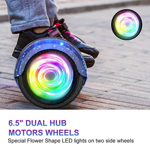 Miniatura 6 de SISIGAD Scooters for Kids Ages 7-12, with Built-in Bluetooth Speaker and 6.5" Colorful Lights Wheels, Safety Certified Self Balancing Scooter J-azul