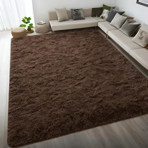Miniatura 62 de DweIke Alfombras Shag Esponjosas Azules para Dormitorio Sala de Estar, 5x8 Grande Suave Felpa Tie-Dye Azul Cielo para Niñas y Niños, Alfombra Azul