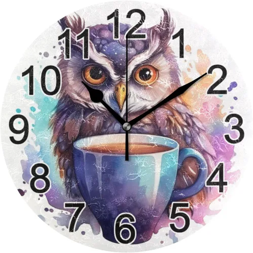 Miniatura 45 de Hummingbird - Reloj de pared de resorte redondo de 10 pulgadas, sin tictac, silencioso, funciona con pilas, reloj analógico atómico de cuarzo