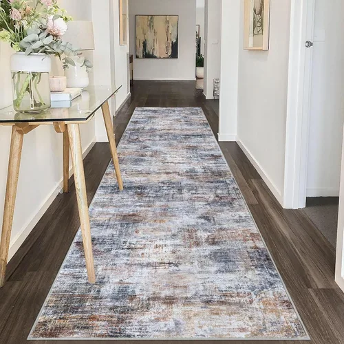 Miniatura 332 de IOHOUZE Alfombra abstracta lavable de 3 x 12 pies para pasillos, antideslizante para cocina, camino de entrada de lana sintética para interiores