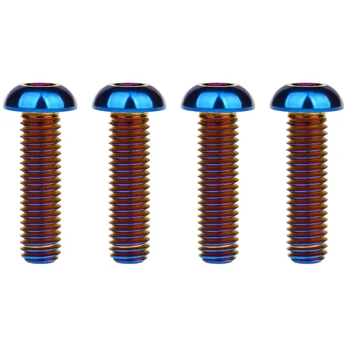 Miniatura 23 de Tornillos de cabeza de botón de titanio M8 15 20 25 30 1.378 in, paquete de 4 (M8x15mm, negro)