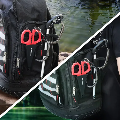 Miniatura 4 de Swiss+Tech Kit de herramientas de pesca, pinza de pescado con escala, alicates de pesca multifunción, tijeras de línea trenzada, equipo de pesca