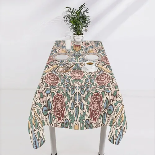 Miniatura 57 de Mantel Floral Retro de Pájaros, Diseño Original Bohemio William Morris Estampado Cubierta de Mesa para Hogar Picnic Fiesta Comedor Cocina William