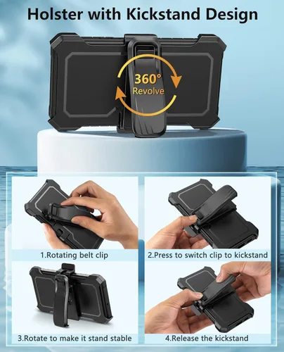 Miniatura 4 de FNTCASE Funda Protectora para Samsung Galaxy S22: Protección de Grado Militar Resistente Funda Anti-Caídas con Funda de Clip para Cinturón y Soporte