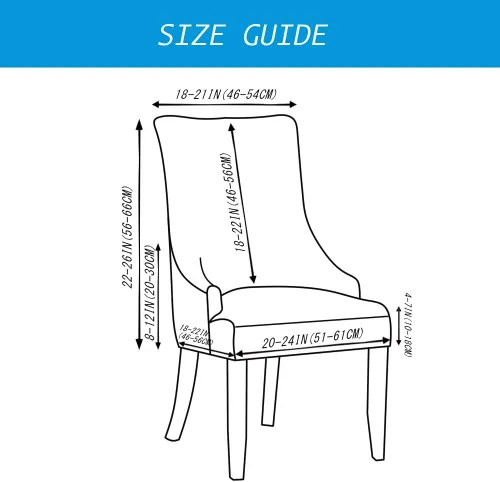 Miniatura 6 de Juego de 1 fundas elásticas para silla con respaldo de ala, protector reutilizable para silla de brazo, protector lavable para silla de comedor