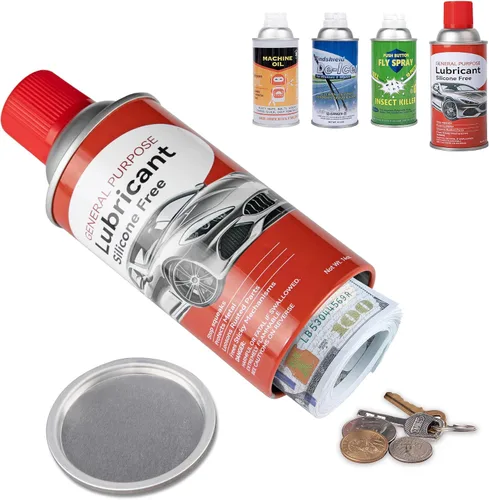 BarGifts Caja Fuerte Oculta Lata de Aerosol Falsa con Compartimento Oculto, Almacenamiento Oculto Mantiene Tus Objetos de Valor Seguros Como Dinero,