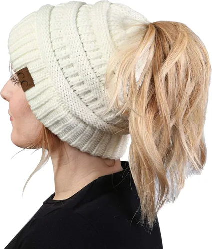 Miniatura 200 de Funky Junque - Gorro para mujer con ranura para cola de caballo