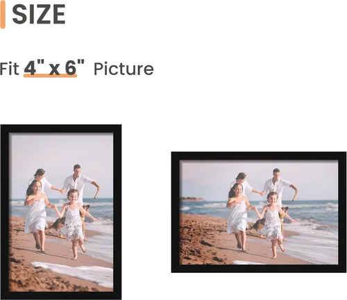 Miniatura 4 de upsimples - Juego de 3 marcos de fotos de 4 x 6, hechos de cristal de alta definición para 4 x 6, marcos de fotos con borde delgado para exhibición